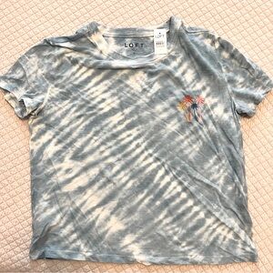 Blue tye dye palm tree tee